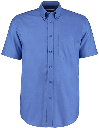 Men´s Classic Fit Workwear Oxford Shirt Short Sleeve zum Besticken und Bedrucken in der Farbe Italian Blue mit Ihren Logo, Schriftzug oder Motiv.