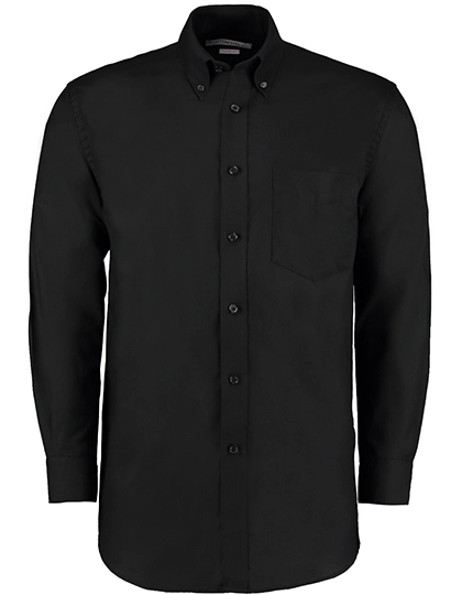 Men´s Classic Fit Workwear Oxford Shirt Long Sleeve zum Besticken und Bedrucken in der Farbe Black mit Ihren Logo, Schriftzug oder Motiv.
