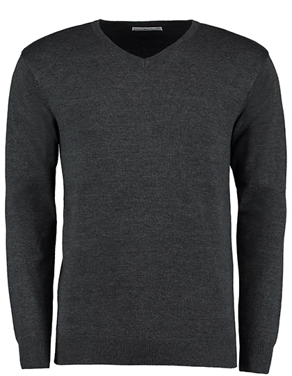 Classic Fit Arundel V-Neck Sweater zum Besticken und Bedrucken in der Farbe Graphite Melange mit Ihren Logo, Schriftzug oder Motiv.