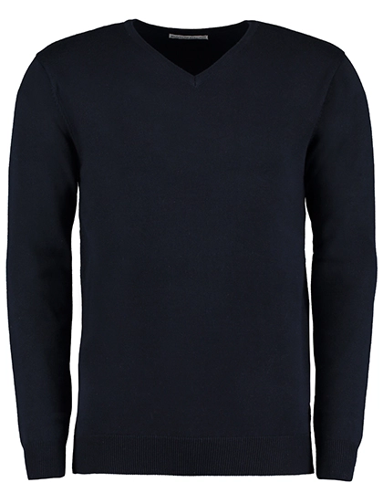 Classic Fit Arundel V-Neck Sweater zum Besticken und Bedrucken in der Farbe Navy mit Ihren Logo, Schriftzug oder Motiv.