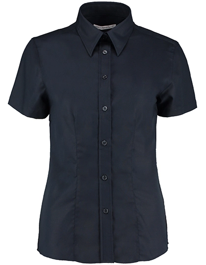 Women´s Tailored Fit Workwear Oxford Shirt Short Sleeve zum Besticken und Bedrucken in der Farbe French Navy mit Ihren Logo, Schriftzug oder Motiv.
