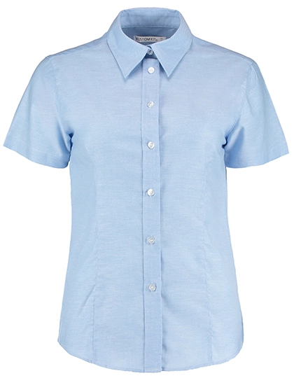Women´s Tailored Fit Workwear Oxford Shirt Short Sleeve zum Besticken und Bedrucken in der Farbe Light Blue mit Ihren Logo, Schriftzug oder Motiv.