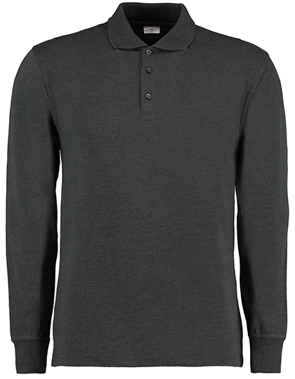 Men´s Classic Fit Piqué Polo Shirt Long Sleeve zum Besticken und Bedrucken in der Farbe Graphite (Solid) mit Ihren Logo, Schriftzug oder Motiv.