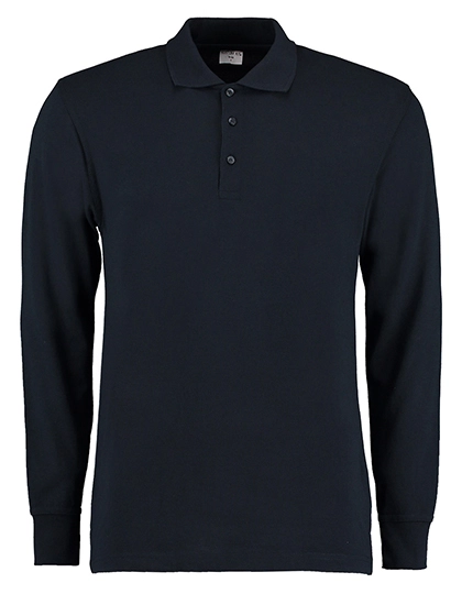 Men´s Classic Fit Piqué Polo Shirt Long Sleeve zum Besticken und Bedrucken in der Farbe Navy mit Ihren Logo, Schriftzug oder Motiv.