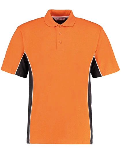 Classic Fit Track Polo zum Besticken und Bedrucken in der Farbe Orange-Graphite (Solid)-White mit Ihren Logo, Schriftzug oder Motiv.