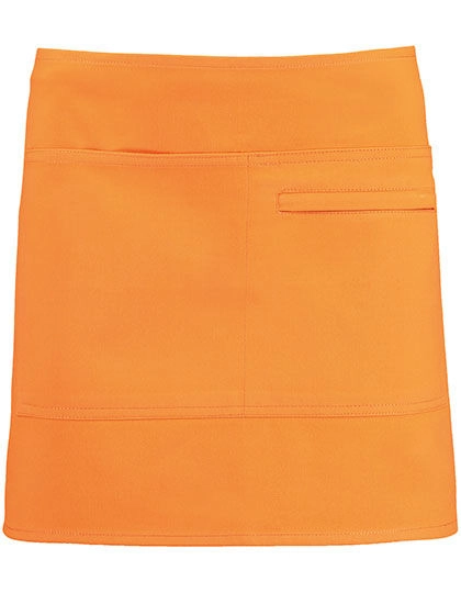 Bar Apron Short zum Besticken und Bedrucken in der Farbe Orange mit Ihren Logo, Schriftzug oder Motiv.