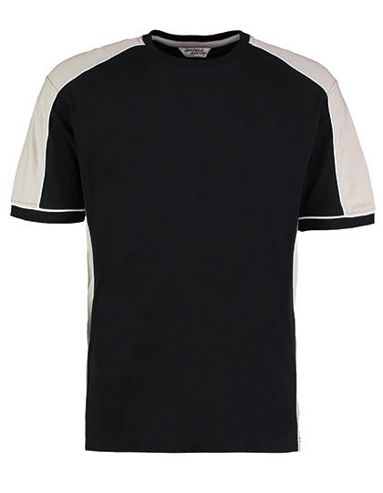 Classic Fit Estoril T-Shirt zum Besticken und Bedrucken in der Farbe Black-Grey (Solid)-White mit Ihren Logo, Schriftzug oder Motiv.