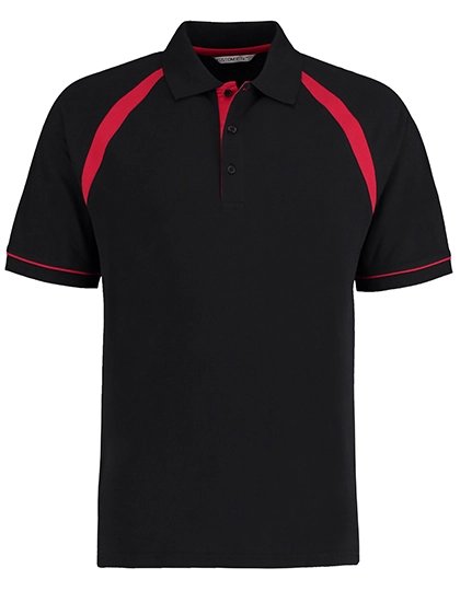 Classic Fit Oak Hill Polo zum Besticken und Bedrucken in der Farbe Black-Bright Red mit Ihren Logo, Schriftzug oder Motiv.
