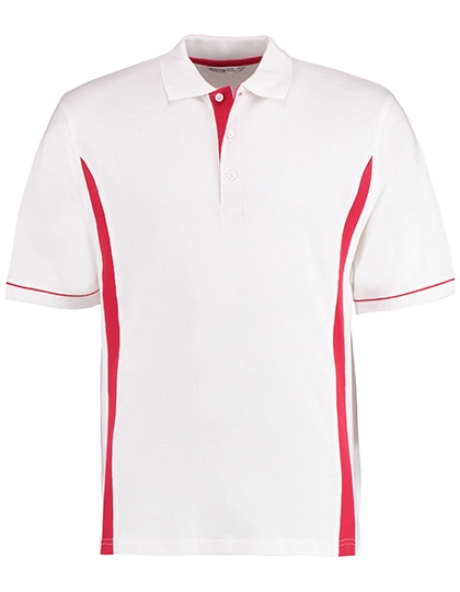 Classic Fit Scottsdale Piqué Polo zum Besticken und Bedrucken in der Farbe White-Red mit Ihren Logo, Schriftzug oder Motiv.