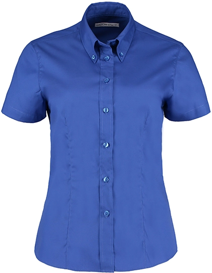 Women´s Tailored Fit Corporate Oxford Shirt Short Sleeve zum Besticken und Bedrucken in der Farbe Royal mit Ihren Logo, Schriftzug oder Motiv.