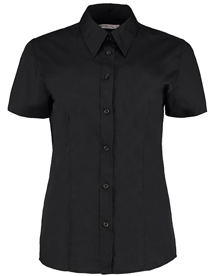 Women´s Classic Fit Workforce Poplin Shirt Short Sleeve zum Besticken und Bedrucken in der Farbe Black mit Ihren Logo, Schriftzug oder Motiv.