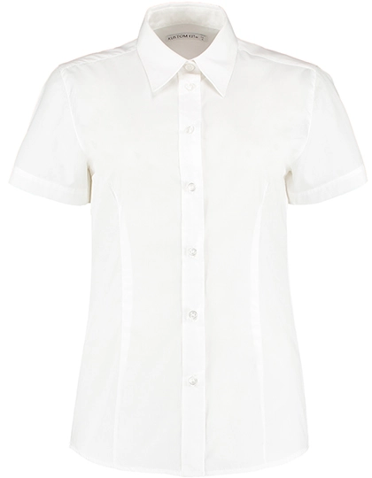 Women´s Classic Fit Workforce Poplin Shirt Short Sleeve zum Besticken und Bedrucken in der Farbe White mit Ihren Logo, Schriftzug oder Motiv.