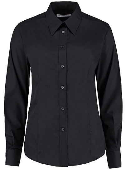 Women´s Classic Fit Workforce Shirt Long Sleeve zum Besticken und Bedrucken in der Farbe Black mit Ihren Logo, Schriftzug oder Motiv.