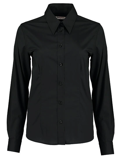 Women´s Tailored Fit Bar Shirt Long Sleeve zum Besticken und Bedrucken in der Farbe Black mit Ihren Logo, Schriftzug oder Motiv.