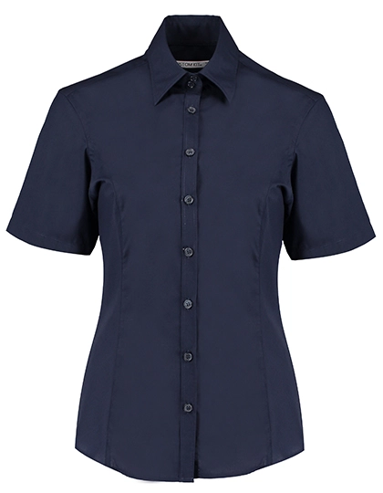 Tailored Fit Business Shirt Short Sleeve zum Besticken und Bedrucken in der Farbe Dark Navy mit Ihren Logo, Schriftzug oder Motiv.
