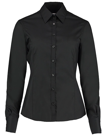 Tailored Fit Business Shirt Long Sleeve zum Besticken und Bedrucken in der Farbe Black mit Ihren Logo, Schriftzug oder Motiv.