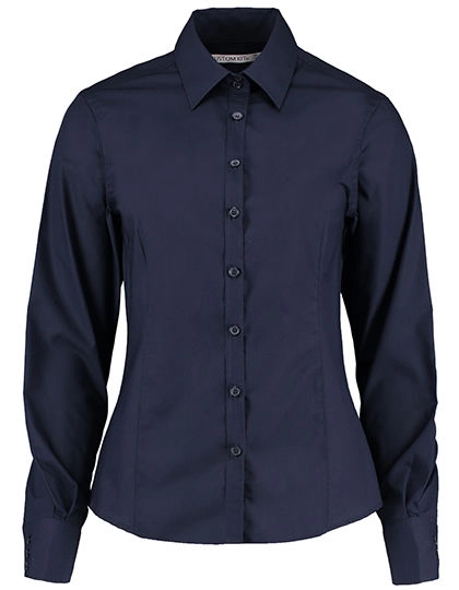 Tailored Fit Business Shirt Long Sleeve zum Besticken und Bedrucken in der Farbe Dark Navy mit Ihren Logo, Schriftzug oder Motiv.