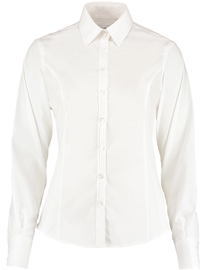 Tailored Fit Business Shirt Long Sleeve zum Besticken und Bedrucken in der Farbe White mit Ihren Logo, Schriftzug oder Motiv.
