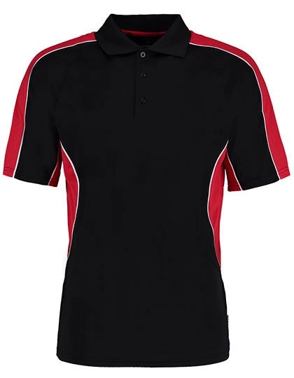 Classic Fit Active Polo Shirt zum Besticken und Bedrucken in der Farbe Black-Red mit Ihren Logo, Schriftzug oder Motiv.
