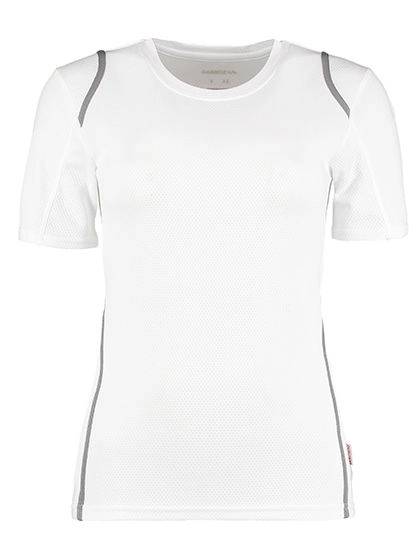 Ladies´ Regular Fit T-Shirt Short Sleeve zum Besticken und Bedrucken in der Farbe White-Grey mit Ihren Logo, Schriftzug oder Motiv.