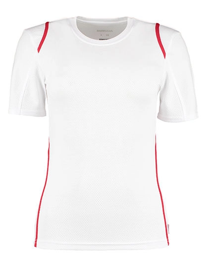 Ladies´ Regular Fit T-Shirt Short Sleeve zum Besticken und Bedrucken in der Farbe White-Red mit Ihren Logo, Schriftzug oder Motiv.