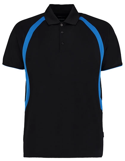 Classic Fit Riviera Polo Shirt zum Besticken und Bedrucken in der Farbe Black-Electric Blue mit Ihren Logo, Schriftzug oder Motiv.