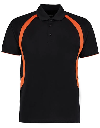 Classic Fit Riviera Polo Shirt zum Besticken und Bedrucken in der Farbe Black-Orange mit Ihren Logo, Schriftzug oder Motiv.