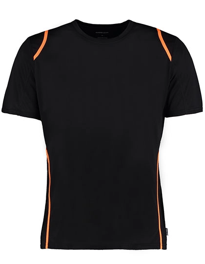 Men´s Regular Fit T-Shirt Short Sleeve zum Besticken und Bedrucken in der Farbe Black-Fluorescent Orange mit Ihren Logo, Schriftzug oder Motiv.
