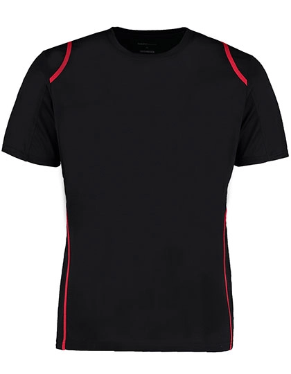 Men´s Regular Fit T-Shirt Short Sleeve zum Besticken und Bedrucken in der Farbe Black-Red mit Ihren Logo, Schriftzug oder Motiv.