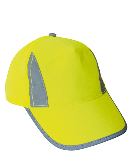 Kids´ Premium High Visibility Cap Nice zum Besticken und Bedrucken in der Farbe Signal Yellow mit Ihren Logo, Schriftzug oder Motiv.