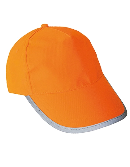 Kids´ High Visibility Cap Montpelier zum Besticken und Bedrucken in der Farbe Signal Orange mit Ihren Logo, Schriftzug oder Motiv.