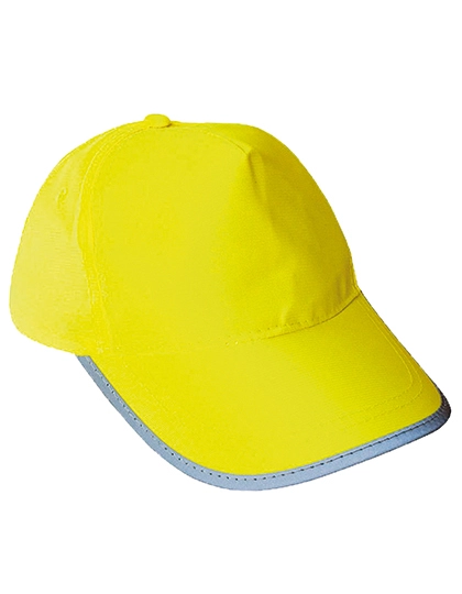 Kids´ High Visibility Cap Montpelier zum Besticken und Bedrucken in der Farbe Signal Yellow mit Ihren Logo, Schriftzug oder Motiv.