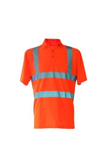 Hi-Vis Polo Shirt Basic Liverpool zum Besticken und Bedrucken in der Farbe Signal Orange mit Ihren Logo, Schriftzug oder Motiv.