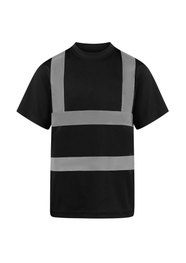 Hi-Vis T-Shirt Cordoba zum Besticken und Bedrucken in der Farbe Black mit Ihren Logo, Schriftzug oder Motiv.