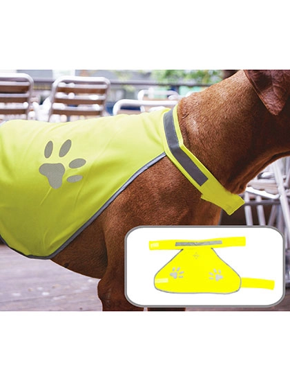 Safety Vest For Dogs zum Besticken und Bedrucken in der Farbe Signal Yellow mit Ihren Logo, Schriftzug oder Motiv.