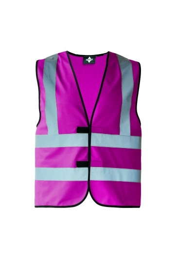 Safety Vest With 4 Reflectors Hannover zum Besticken und Bedrucken in der Farbe Magenta mit Ihren Logo, Schriftzug oder Motiv.