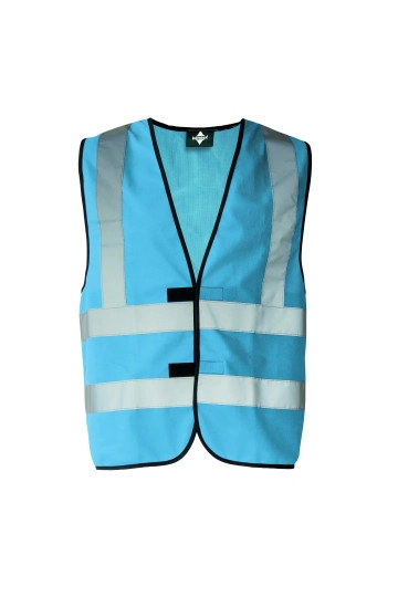 Safety Vest With 4 Reflectors Hannover zum Besticken und Bedrucken in der Farbe Sky Blue mit Ihren Logo, Schriftzug oder Motiv.