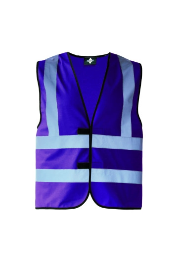 Safety Vest With 4 Reflectors Hannover zum Besticken und Bedrucken in der Farbe Violett mit Ihren Logo, Schriftzug oder Motiv.