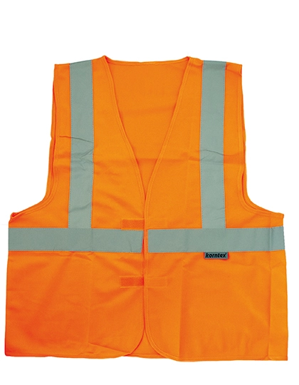 Safety Vest With 3 Reflective Stripes zum Besticken und Bedrucken in der Farbe Signal Orange mit Ihren Logo, Schriftzug oder Motiv.