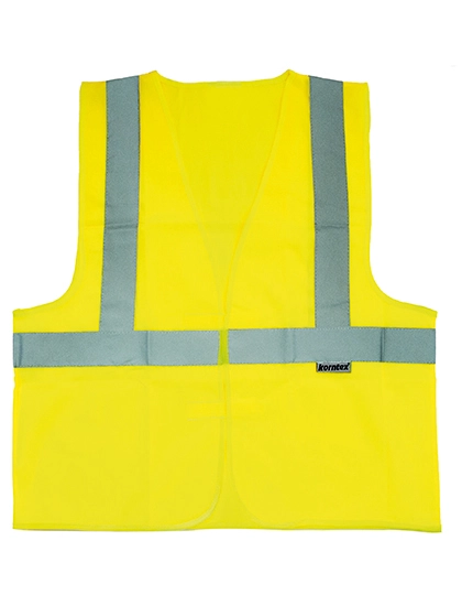 Safety Vest With 3 Reflective Stripes zum Besticken und Bedrucken in der Farbe Signal Yellow mit Ihren Logo, Schriftzug oder Motiv.