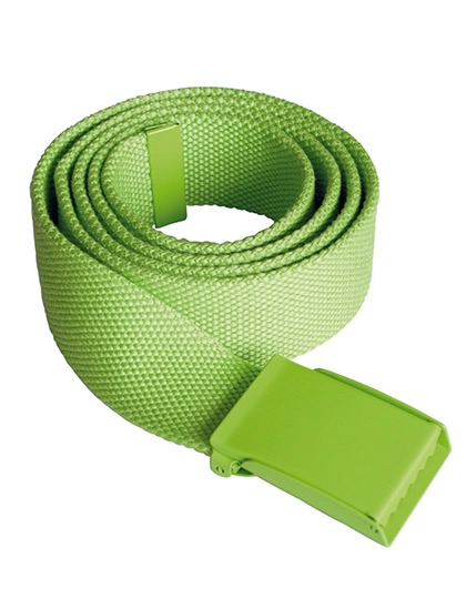 Polyester Belt zum Besticken und Bedrucken in der Farbe Lime Green mit Ihren Logo, Schriftzug oder Motiv.