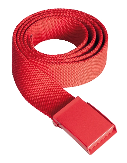 Polyester Belt zum Besticken und Bedrucken in der Farbe Red mit Ihren Logo, Schriftzug oder Motiv.