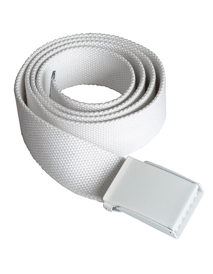 Polyester Belt zum Besticken und Bedrucken in der Farbe White mit Ihren Logo, Schriftzug oder Motiv.