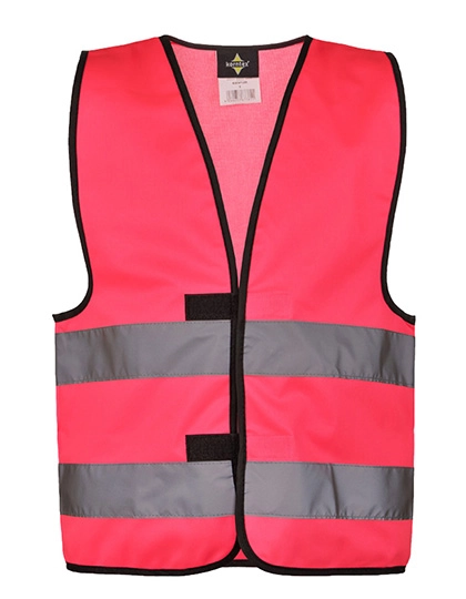 Kids´ Safety Vest Aarhus zum Besticken und Bedrucken in der Farbe Neon Pink mit Ihren Logo, Schriftzug oder Motiv.