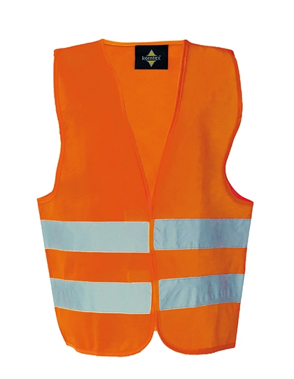 Kids´ Safety Vest Aarhus zum Besticken und Bedrucken in der Farbe Signal Orange mit Ihren Logo, Schriftzug oder Motiv.