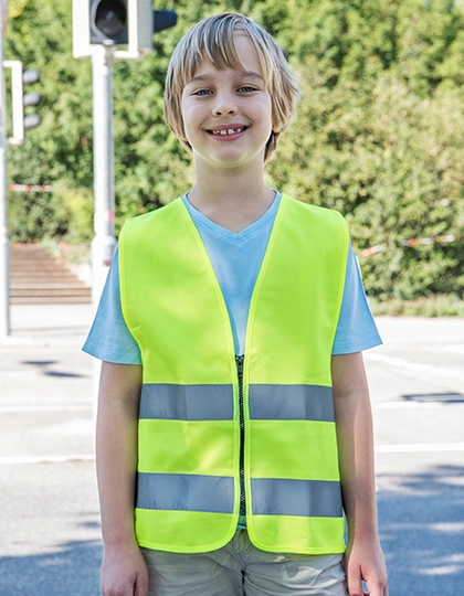 Kids´ Safety Vest With Zipper Aalborg zum Besticken und Bedrucken mit Ihren Logo, Schriftzug oder Motiv.