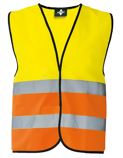 Safety Vest Wolfsburg zum Besticken und Bedrucken in der Farbe Signal Yellow-Signal Orange mit Ihren Logo, Schriftzug oder Motiv.
