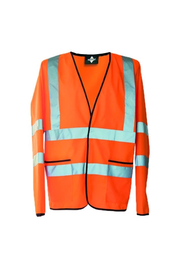 Light Weight Hi-Vis Jacket Andorra zum Besticken und Bedrucken in der Farbe Signal Orange mit Ihren Logo, Schriftzug oder Motiv.