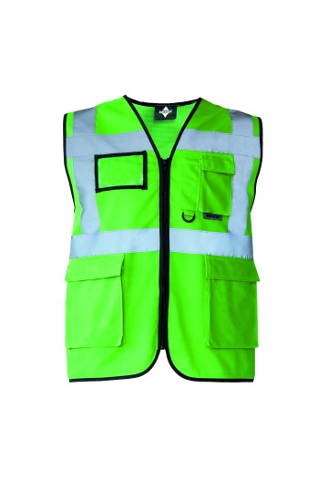 Executive Safety Vest Berlin zum Besticken und Bedrucken in der Farbe Green mit Ihren Logo, Schriftzug oder Motiv.