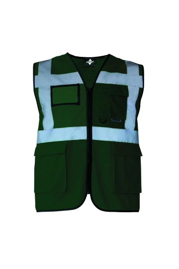 Executive Safety Vest Berlin zum Besticken und Bedrucken in der Farbe Paramedic Green mit Ihren Logo, Schriftzug oder Motiv.